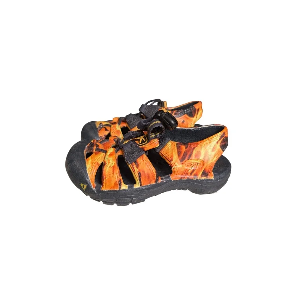 Keen Newport H2 Toddler Size 5 Orange Flame Print Waterproof Sport Sandals